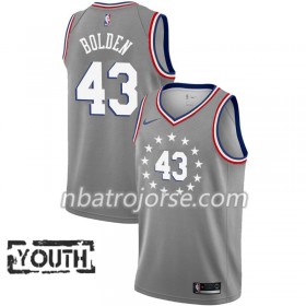 Barn Philadelphia 76ers Tröja Jonah Bolden 43 2018-19 Nike City Edition Grå Swingman